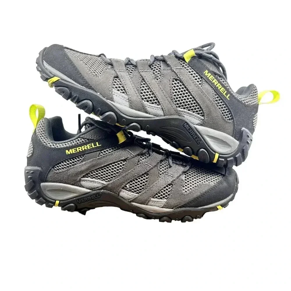 New Merrell Alverstone Men’s Hiking Athletic Sneaker Shoes Gray/Green Size 8.5w